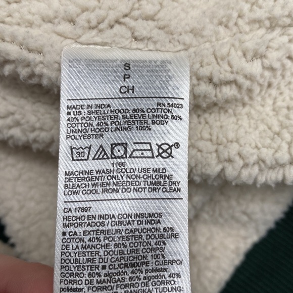 Old Navy Sherpa Lined Hoodie Dark Green Small - Picture 8 of 8